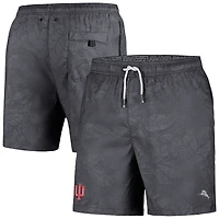 Men's Tommy Bahama Black Indiana Hoosiers Naples Layered Leaves Swim Trunks