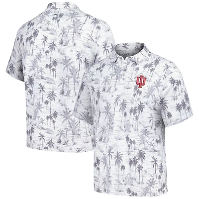 Men's Tommy Bahama Gray Indiana Hoosiers Sport Cabana Shores IslandZone Tri-Blend Polo