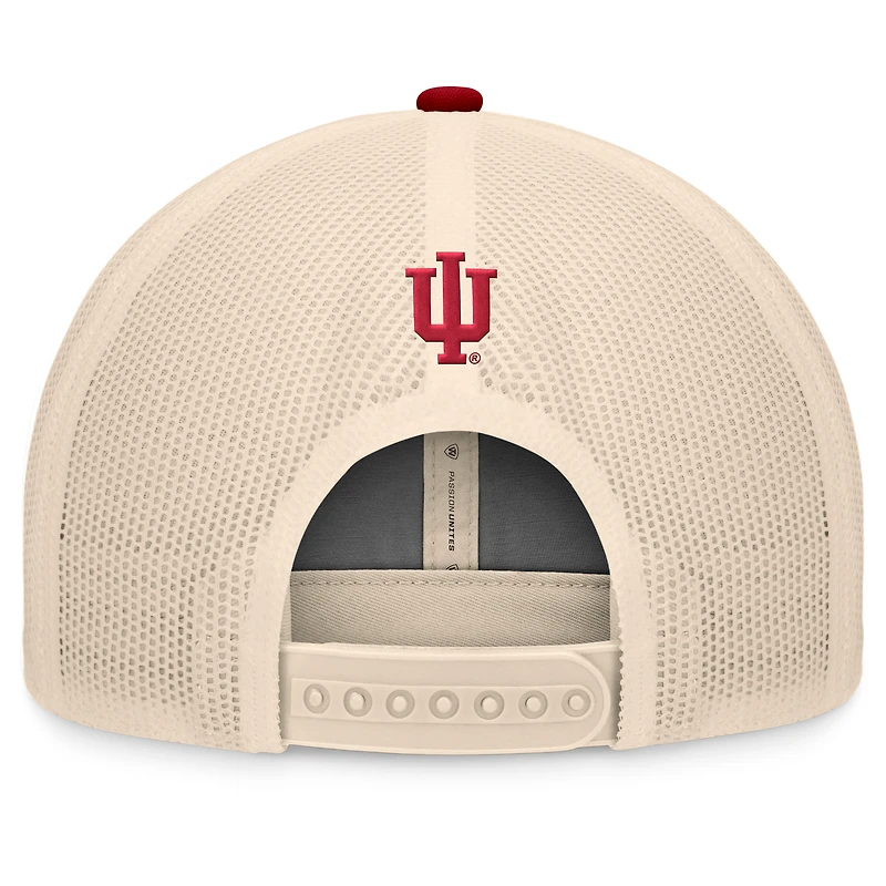 Men's Top of the World Crimson/Natural Indiana Hoosiers Bennett Trucker Adjustable Hat