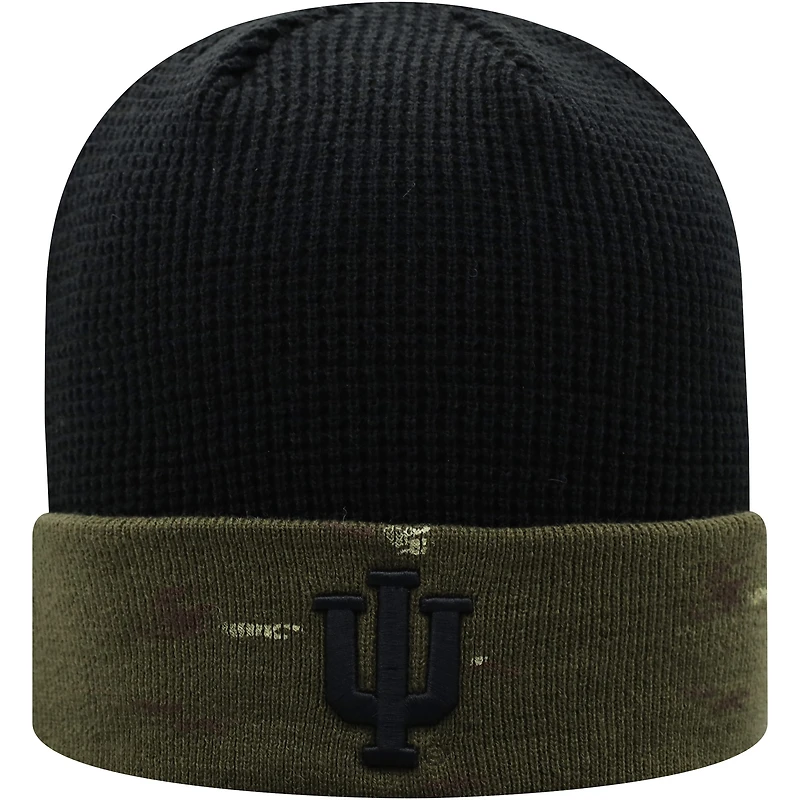 Top of the World Olive/Black Indiana Hoosiers OHT Military Appreciation Skully Cuffed Knit Hat