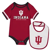 Newborn & Infant Colosseum  Crimson Indiana Hoosiers Bodysuit Bib Set
