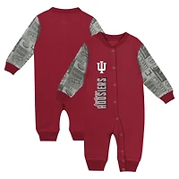 Combinaison à manches longues colorblock pour nouveau-né et nourrisson Crimson Indiana Hoosiers Playbook