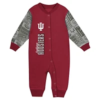 Combinaison à manches longues colorblock pour nouveau-né et nourrisson Crimson Indiana Hoosiers Playbook