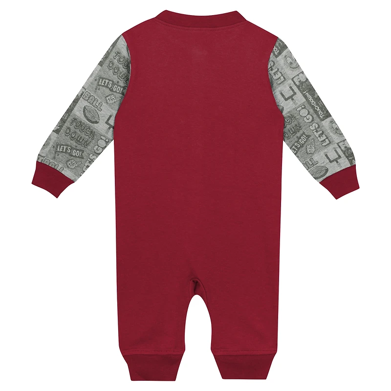 Combinaison à manches longues colorblock pour nouveau-né et nourrisson Crimson Indiana Hoosiers Playbook