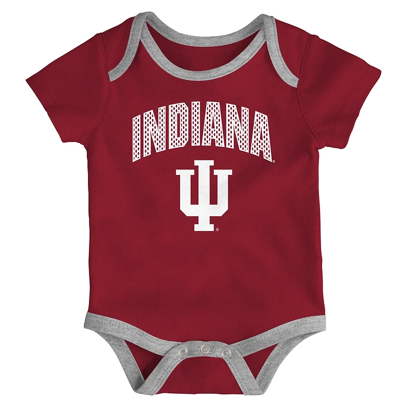 Newborn & Infant Outerstuff Indiana Hoosiers Three-Pack All Day Play Bodysuit Set