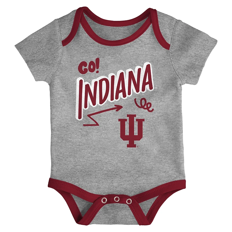 Newborn & Infant Outerstuff Indiana Hoosiers Three-Pack All Day Play Bodysuit Set