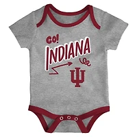 Newborn & Infant Outerstuff Indiana Hoosiers Three-Pack All Day Play Bodysuit Set