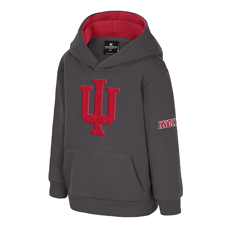 Sweat à capuche en polaire volumineux avec grand logo Indiana Hoosiers pour tout-petits, couleur anthracite, Colosseum