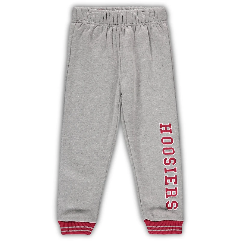Ensemble sweat à capuche et pantalon de survêtement Indiana Hoosiers Poppies Colosseum Crimson/Heathered Grey pour tout-petit