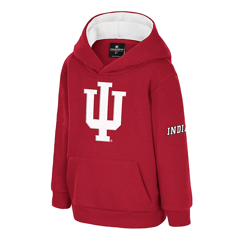 Sweat à capuche en polaire volumineux avec grand logo Colosseum Crimson Indiana Hoosiers pour tout-petit