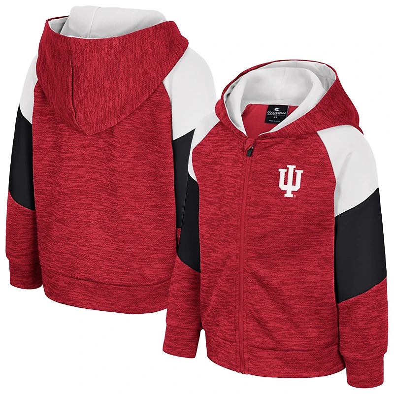 Sweat à capuche zippé pour tout-petit Colosseum Crimson Indiana Hoosiers Spirit Hollow
