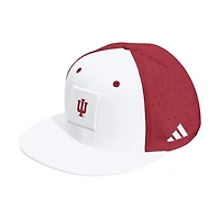 Unisex adidas  White/Crimson Indiana Hoosiers Performance Flat Bill Adjustable Hat
