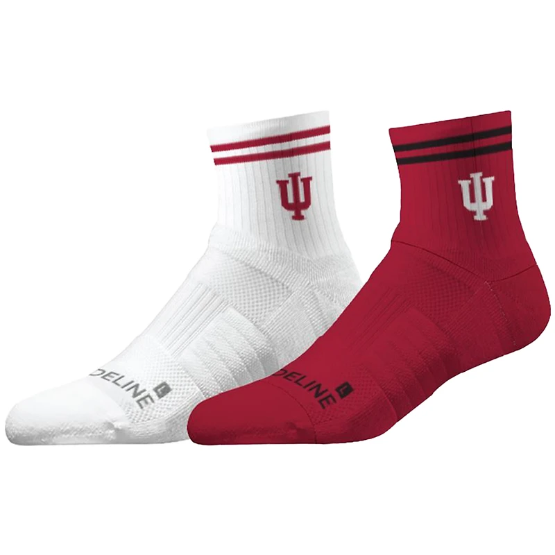 Lot de 2 paires de chaussettes mi-mollet unisexes en tricot de qualité supérieure Strideline Indiana Hoosiers