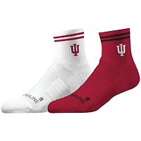 Lot de 2 paires de chaussettes mi-mollet unisexes en tricot de qualité supérieure Strideline Indiana Hoosiers