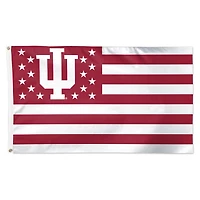 Drapeau de luxe WinCraft Indiana Hoosiers 91 x 152 cm (3 pi x 5 pi) à une face, motif étoiles et rayures patriotiques