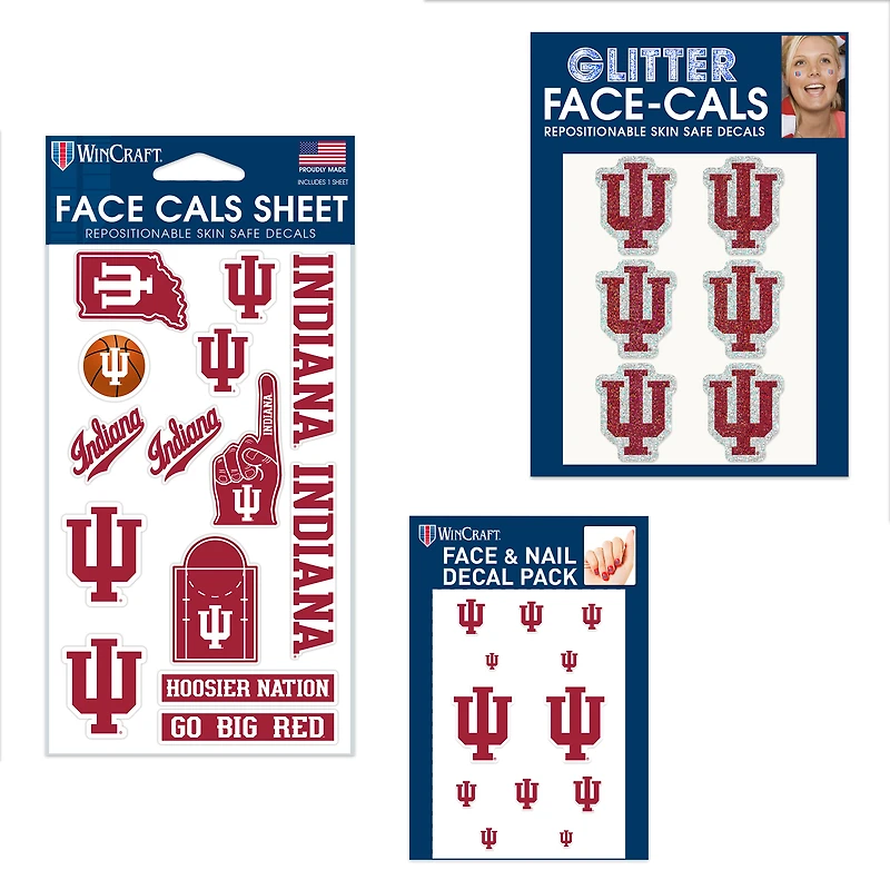 Ensemble de tatouages sans eau WinCraft Indiana Hoosiers 4" x 7"