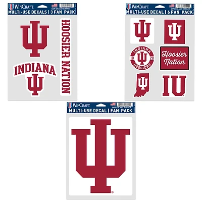 WinCraft Indiana Hoosiers Three-Pack Fan Decal Set