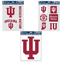 Lot de trois autocollants pour fans des Indiana Hoosiers de WinCraft
