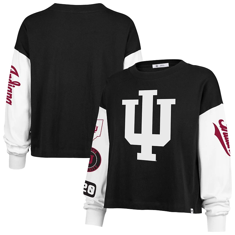 Women's '47 Black Indiana Hoosiers Sydney Long Sleeve T-Shirt