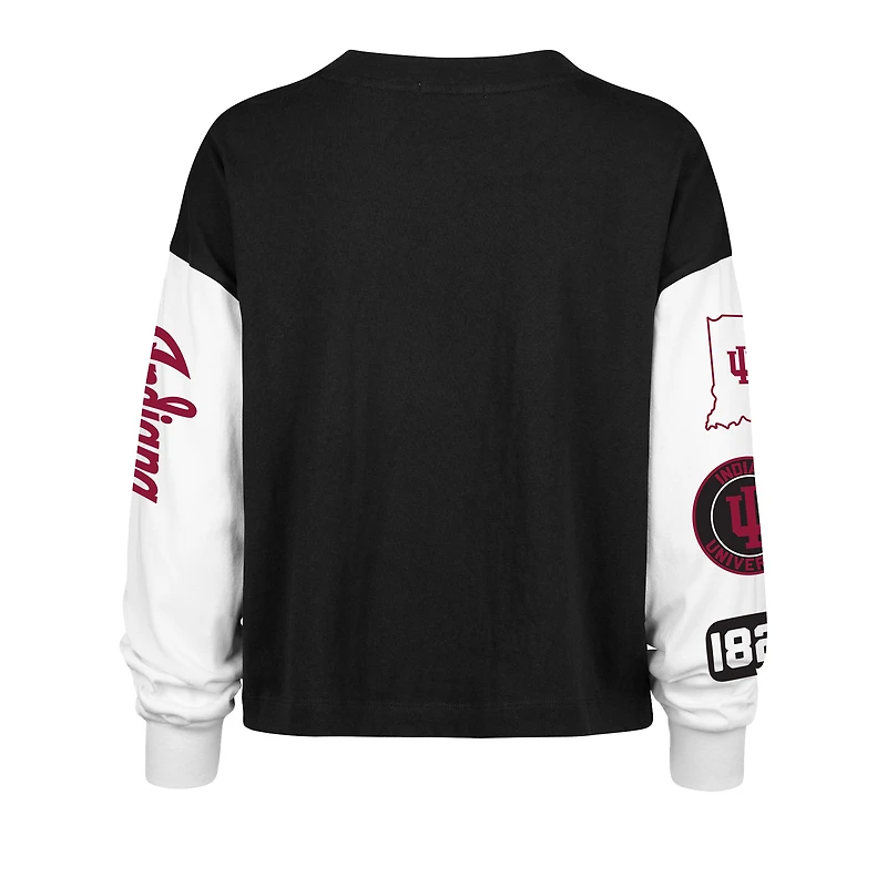 Women's '47 Black Indiana Hoosiers Sydney Long Sleeve T-Shirt