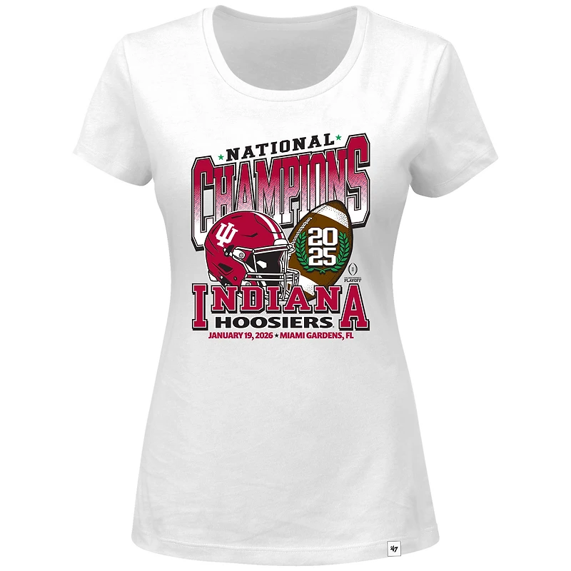 T-shirt grande taille pour femmes « 47 White Indiana Hoosiers » (championnes nationales des éliminatoires de football universitaire 2025)
