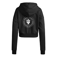 Sweat à capuche court adidas Indiana Hoosiers Campus Queen pour femme, noir