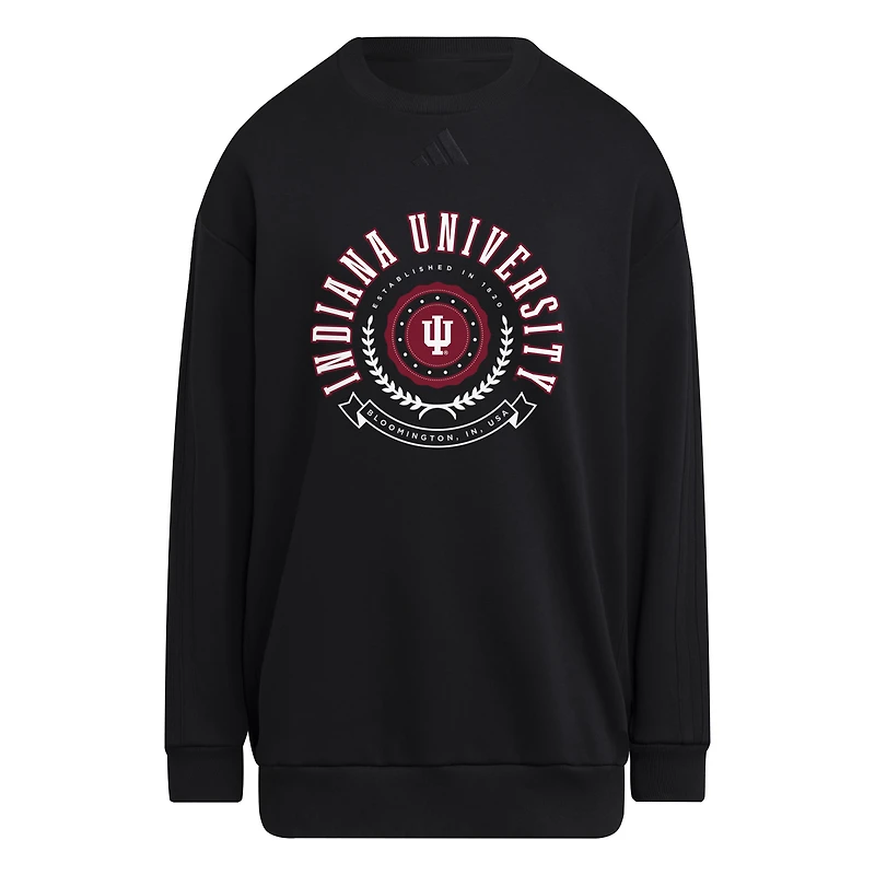 Pull ras du cou adidas Indiana Hoosiers noir pour femme