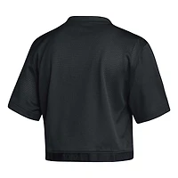 Women's adidas Black Indiana Hoosiers Primegreen V-Neck Cropped Jersey
