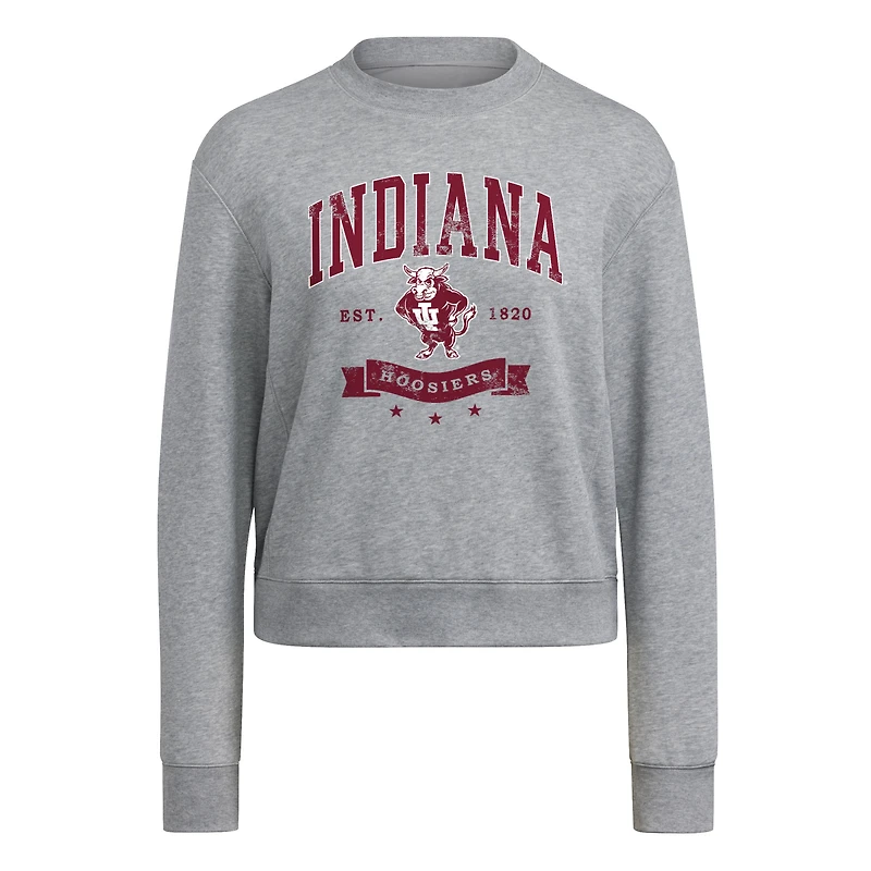 Sweat-shirt ras du cou gris Indiana Hoosiers pour femme adidas