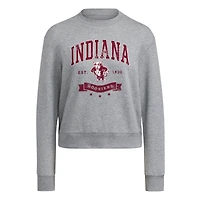 Sweat-shirt ras du cou gris Indiana Hoosiers pour femme adidas