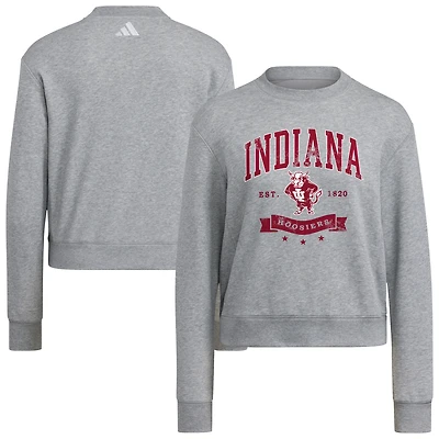 Sweat-shirt ras du cou gris Indiana Hoosiers pour femme adidas