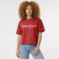 T-shirt à domicile des Indiana Hoosiers, championnes féminines, couleur rouge cramoisi.