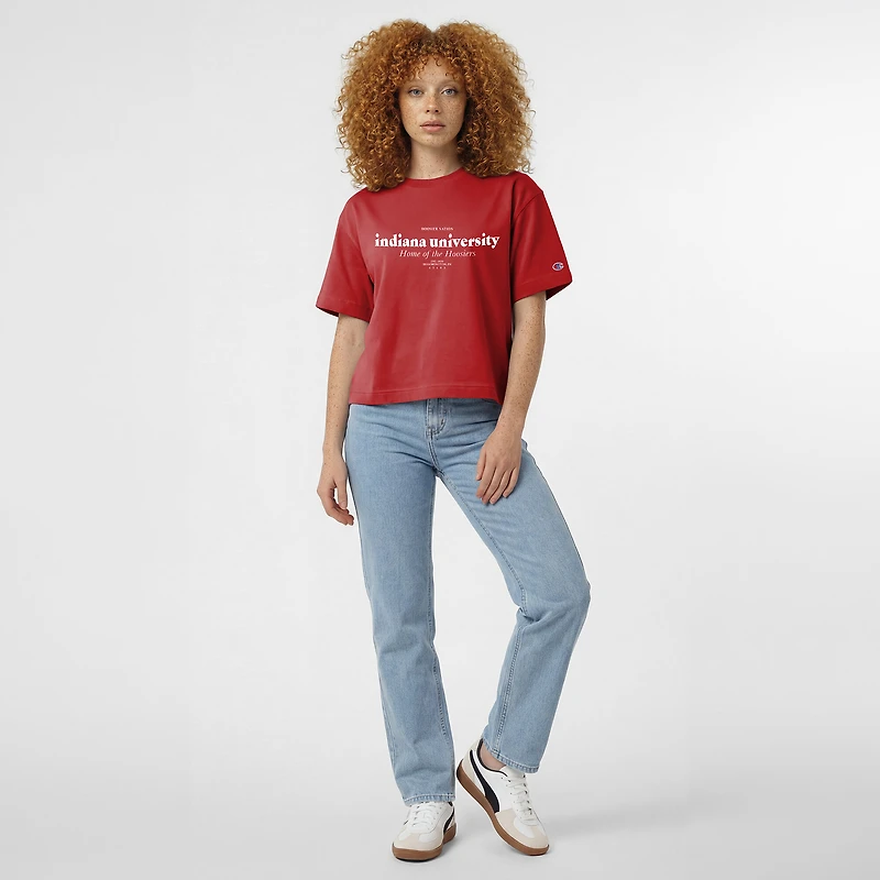 Women's Champion Crimson Indiana Hoosiers Home Wordmark T-Shirt