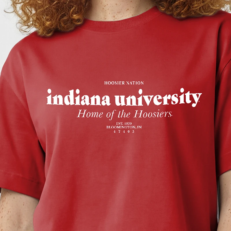 Women's Champion Crimson Indiana Hoosiers Home Wordmark T-Shirt