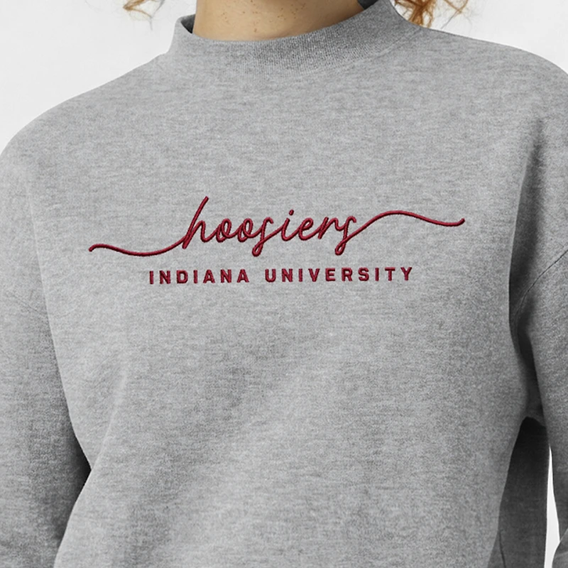 Women's Champion Gray Indiana Hoosiers Triumph Mock Neck Sweatshirt
