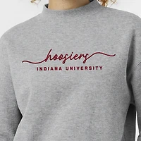 Women's Champion  Gray Indiana Hoosiers Triumph Mock Neck Sweatshirt