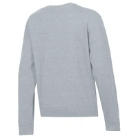 Sweat-shirt à col rond Champion pour femme, gris chiné, avec écusson académique Indiana Hoosiers et technologie Powerblend.