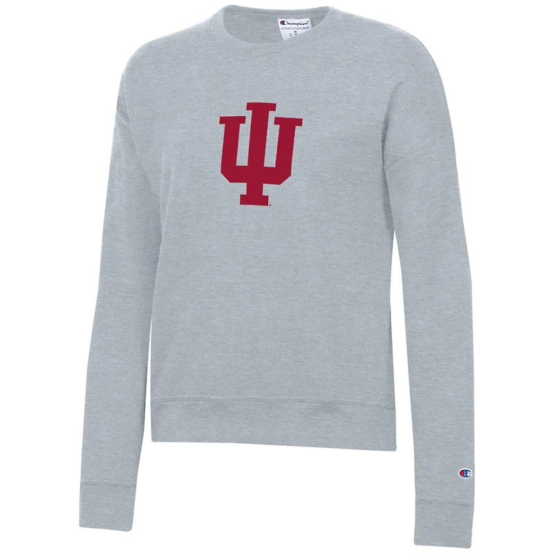 Women's Champion Heather Gray Indiana Hoosiers Powerblend Sweatshirt