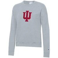 Women's Champion Heather Gray Indiana Hoosiers Powerblend Sweatshirt
