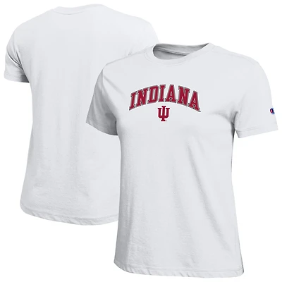 Women's Champion  White Indiana Hoosiers Arched Over Logo T-Shirt