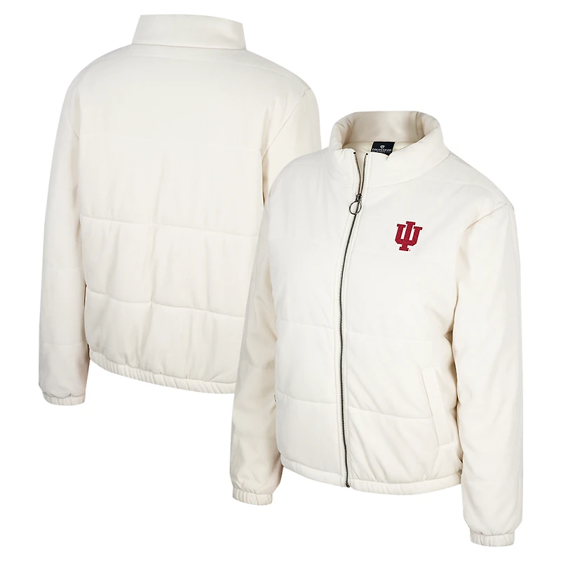 Veste matelassée entièrement zippée pour femme Colosseum Cream Indiana Hoosiers So Hot Right Now