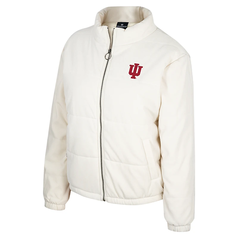 Veste matelassée entièrement zippée pour femme Colosseum Cream Indiana Hoosiers So Hot Right Now