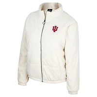 Veste matelassée entièrement zippée pour femme Colosseum Cream Indiana Hoosiers So Hot Right Now