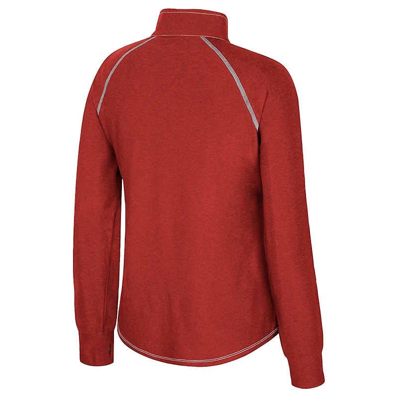 Women's Colosseum Crimson Indiana Hoosiers Bikram Raglan Quarter-Zip Top