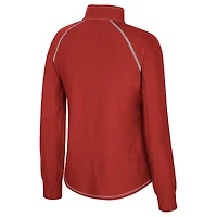 Women's Colosseum Crimson Indiana Hoosiers Bikram Raglan Quarter-Zip Top