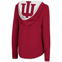 Women's Colosseum Crimson Indiana Hoosiers Catalina Hoodie Long Sleeve T-Shirt