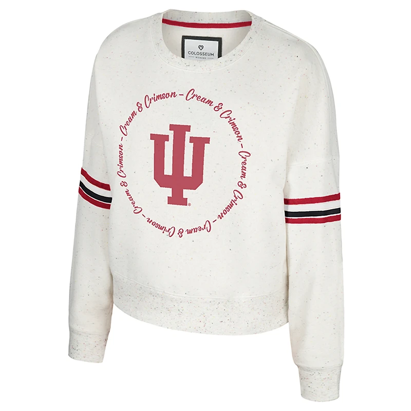Sweat-shirt en polaire moucheté Colosseum Natural Indiana Hoosiers Novelist pour femme