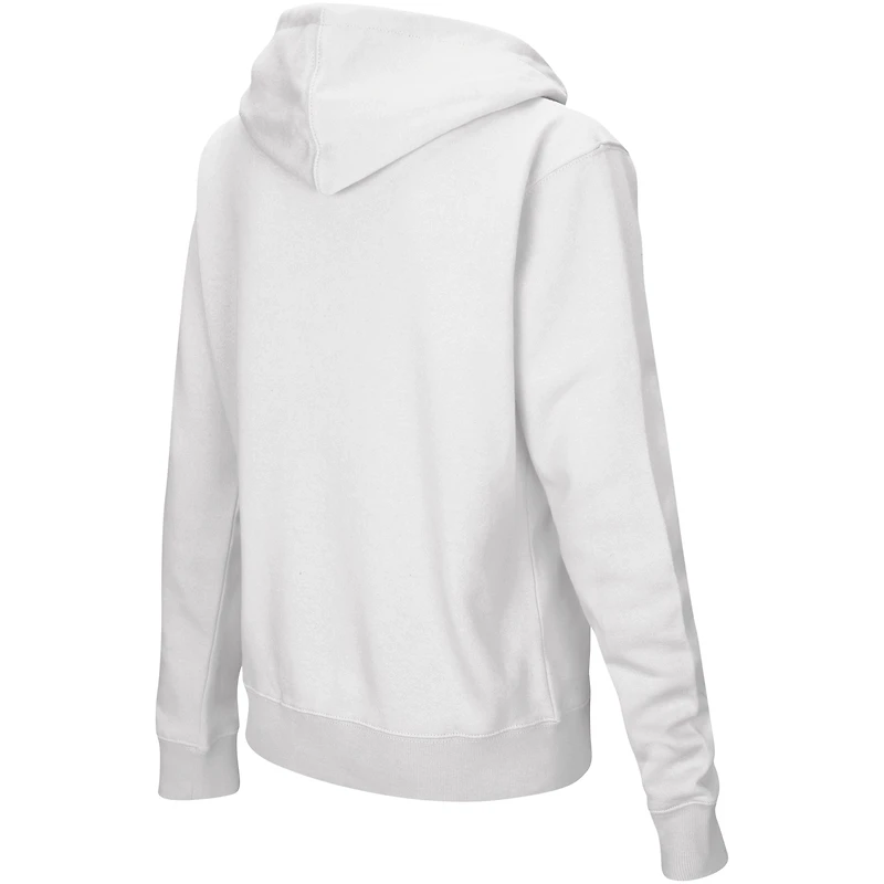 Sweat à capuche entièrement zippé Colosseum White Indiana Hoosiers pour femmes avec nom arqué