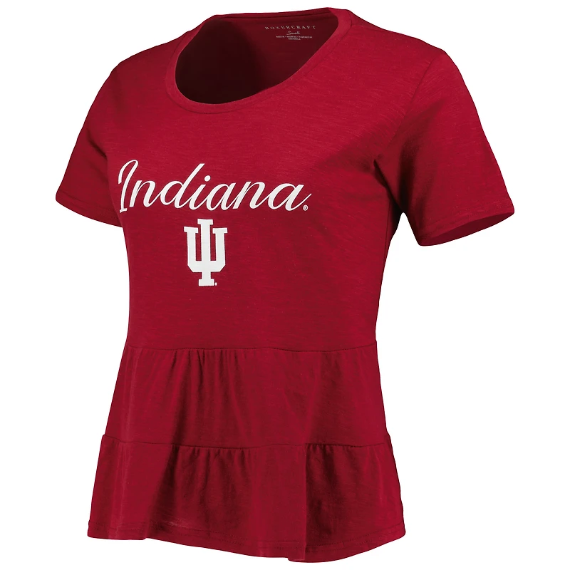 T-shirt à volants pour femme Indiana Hoosiers Willow cramoisi