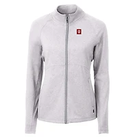 Women's Cutter & Buck  Heather Gray Indiana Hoosiers Adapt Eco Knit Recycled Full-Zip Jacket